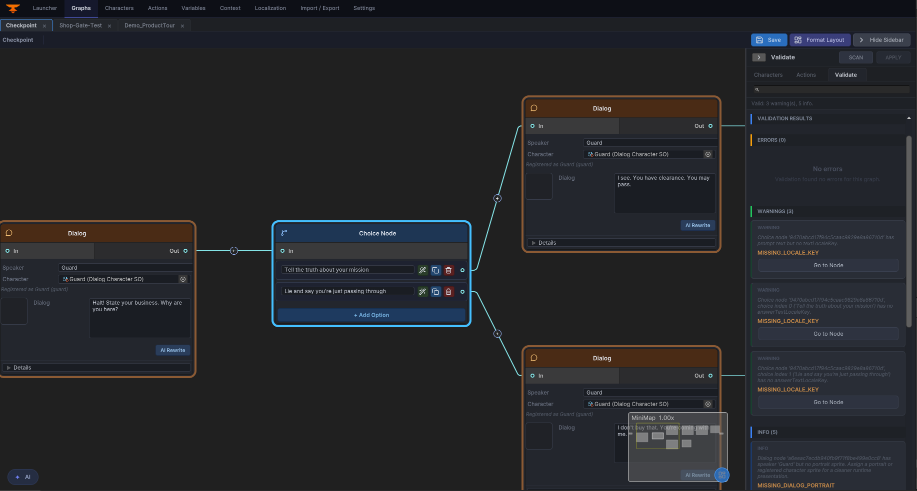 Graph Editor Branching Example